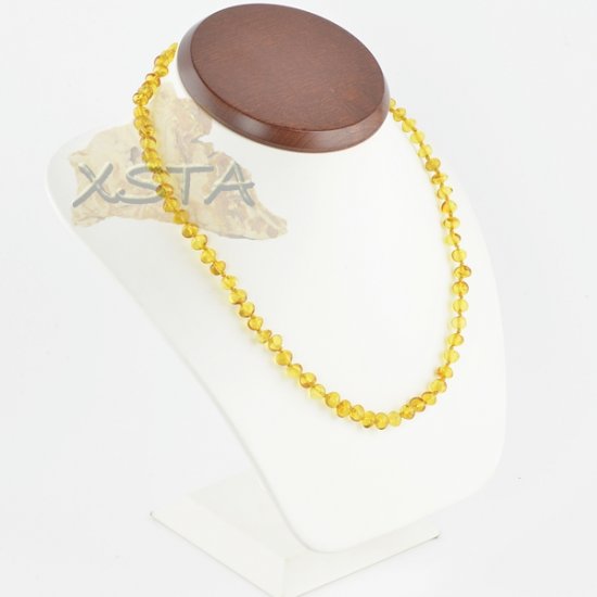 Amber necklace polished honey baroque